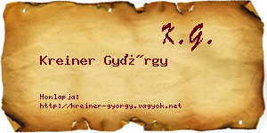 Kreiner György névjegykártya