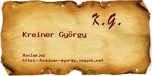 Kreiner György névjegykártya